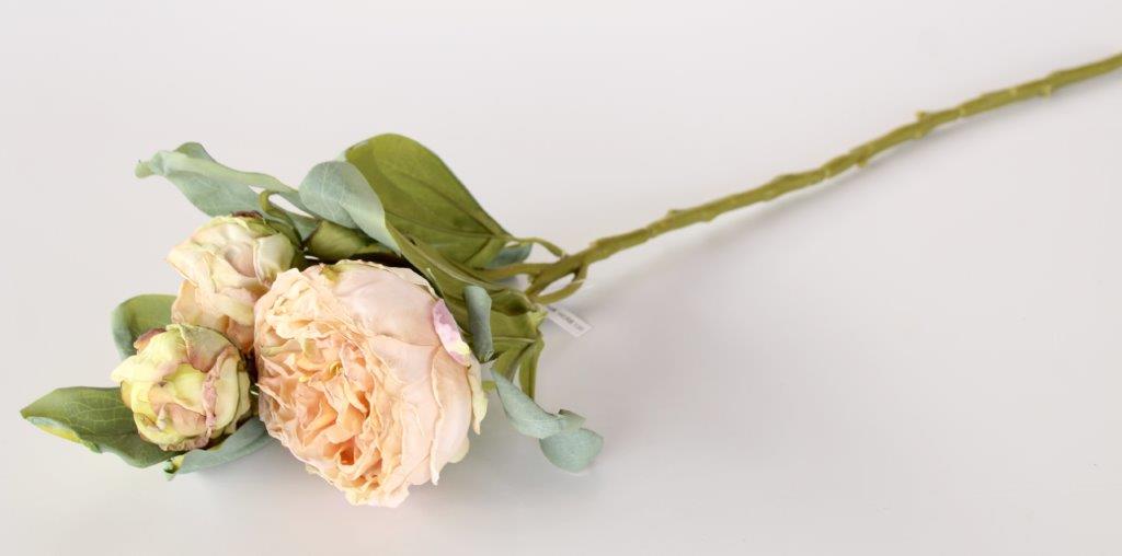 Pink 3 Stem Peony Spray
